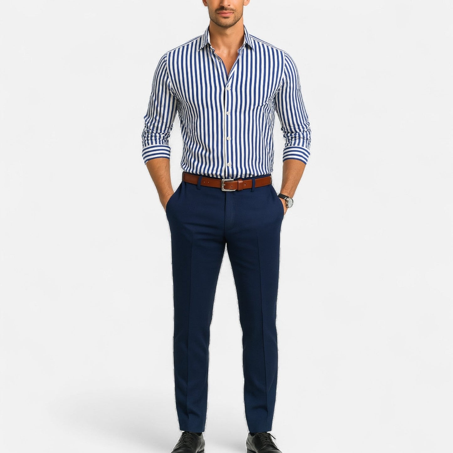Camisa Hombre Algodón Diseño Clásico Ajuste Refinado