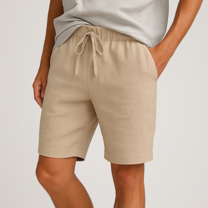 Pantalones Cortos Hombre de Lino Cordón Ajustable Bolsillos Laterales - Mavetta