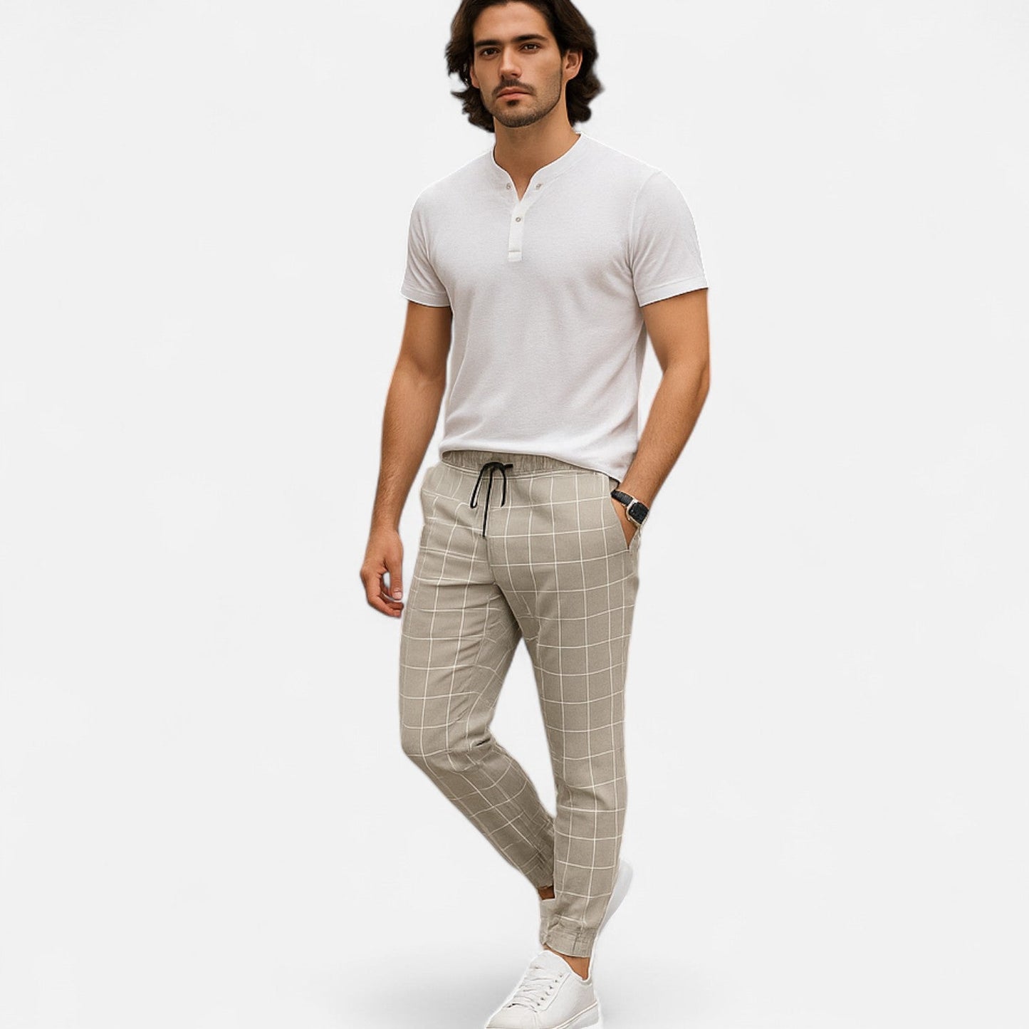Pantalones Casual Hombre Algodón Comodos Corte Recto