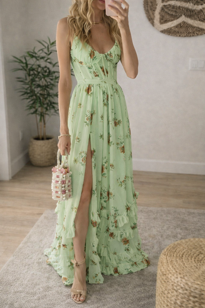 Vestido midi mujer Ligero Floral Corte Ajustado - Mavetta