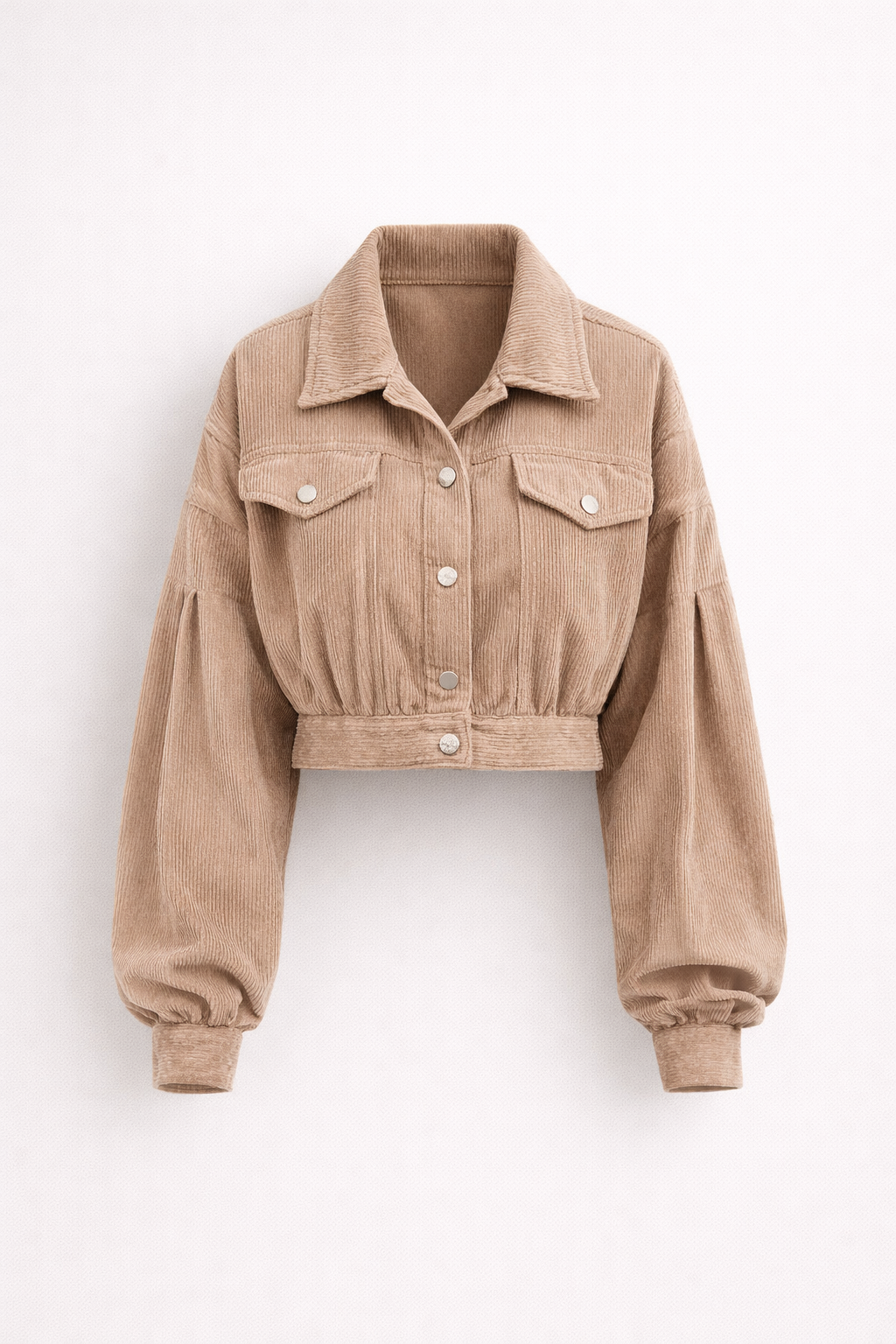 Chaqueta Mujer de Pana Corte Cropped Cuello Solapa Botones