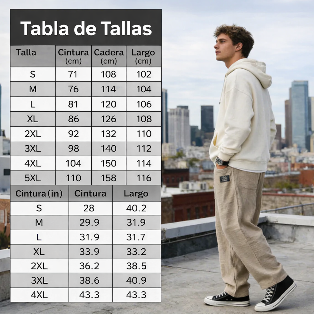 Pantalones Hombre de Algodón y Lino Transpirables Corte Comodo