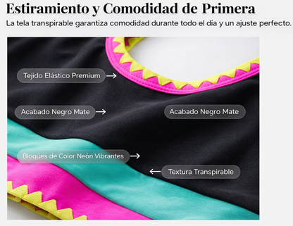 Bikini Mujer Piezas Cintura Alta Diseño Zigzag Playa