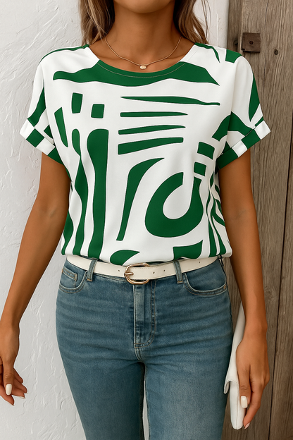 Mujer Cuello Redondo Corte Recto