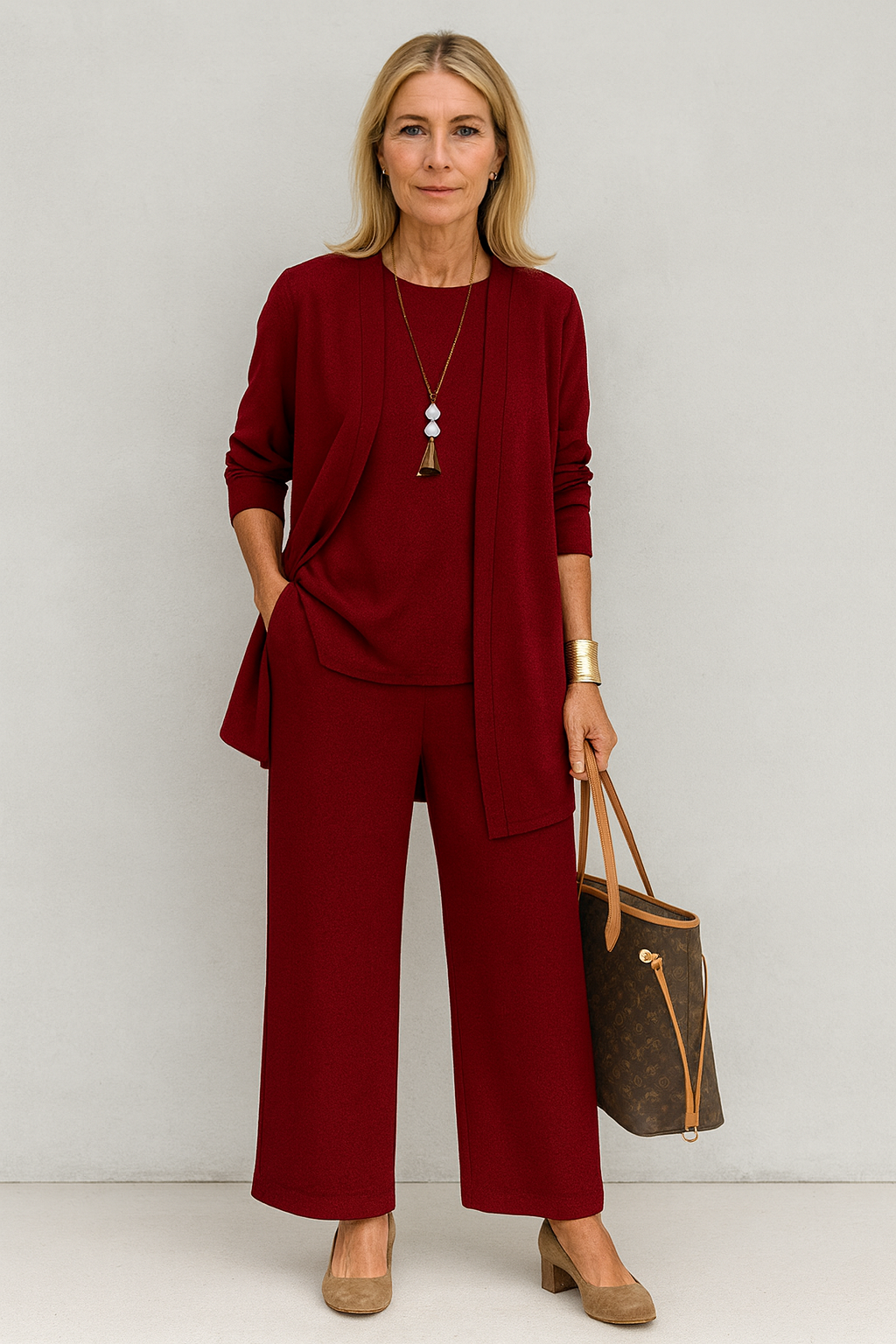 Conjunto Mujer de Pana Elegante Ajuste Clásico