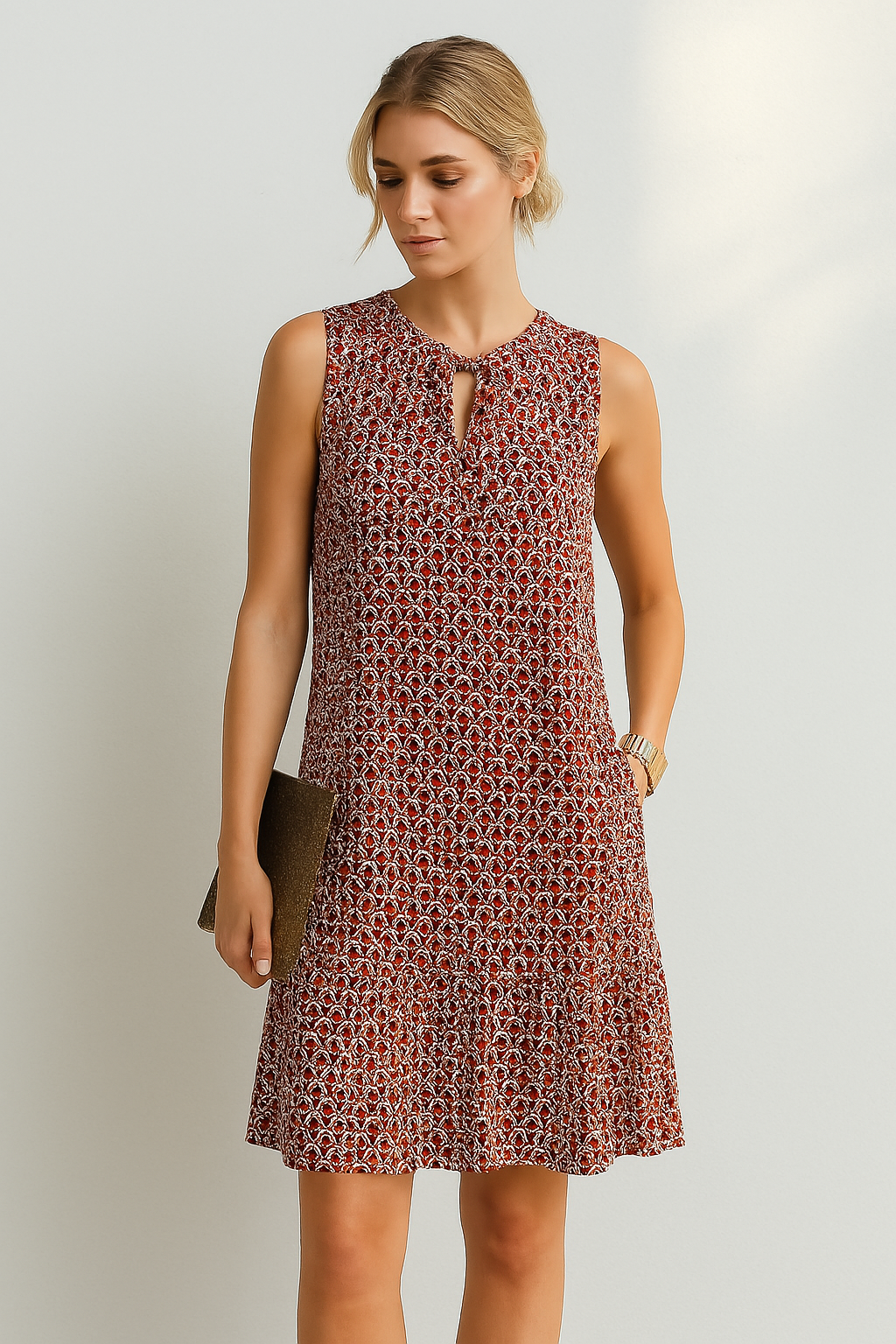 Vestido midi mujer con estampado floral ajuste elegante - Mavetta
