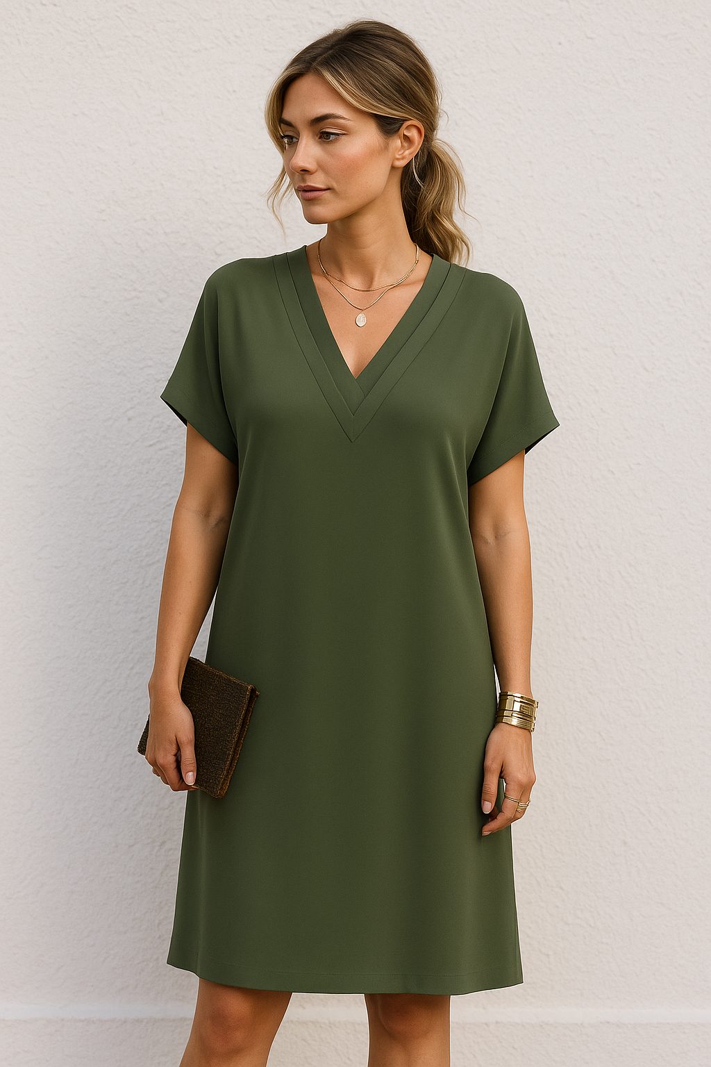 Vestido verano mujer Escote en V ligero