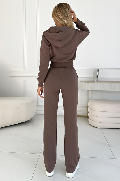 Conjunto Mujer con Cremallera y Capucha Manga Larga