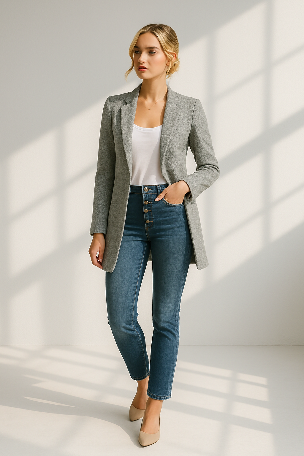 Blazer Mujer Ligera de Poliéster Diseño Abierto - Mavetta