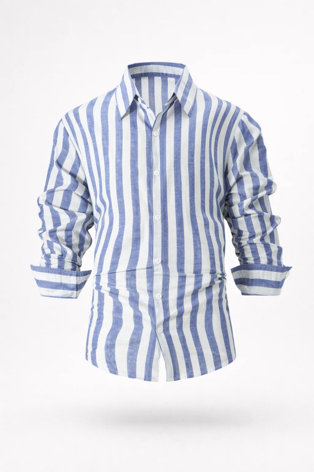 Camisa hombre broadcloth poliéster manga larga botones