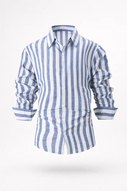 Camisa hombre broadcloth poliéster manga larga botones