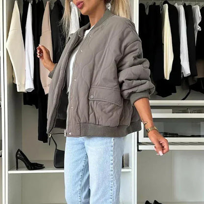 Chaqueta Bomber Mujer Acolchada Forrada con Cremallera