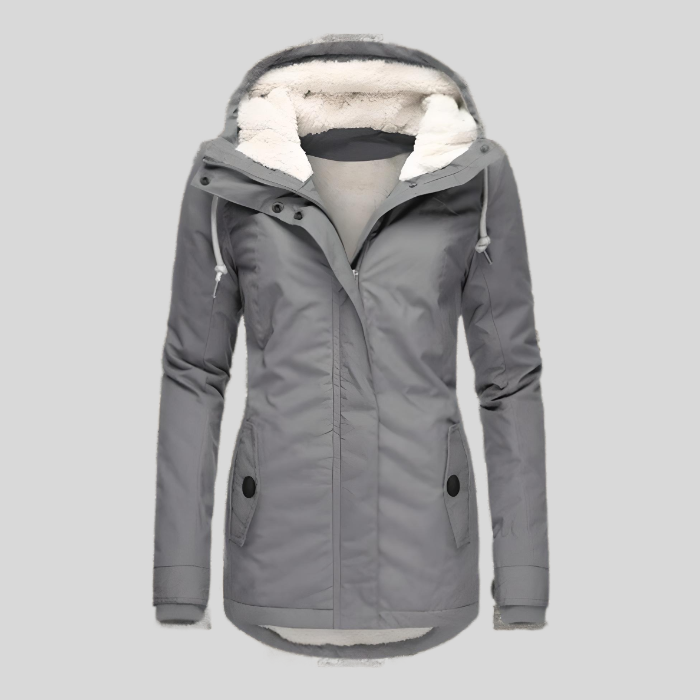 Chaqueta Mujer Impermeable Larga con Capucha Ajuste Regular - Mavetta