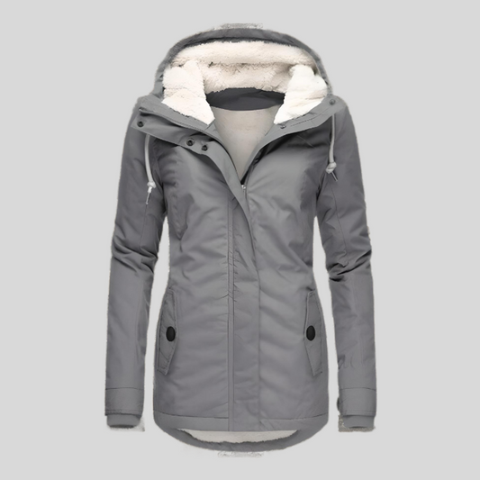 Chaqueta Mujer Impermeable Larga con Capucha Ajuste Regular - Mavetta