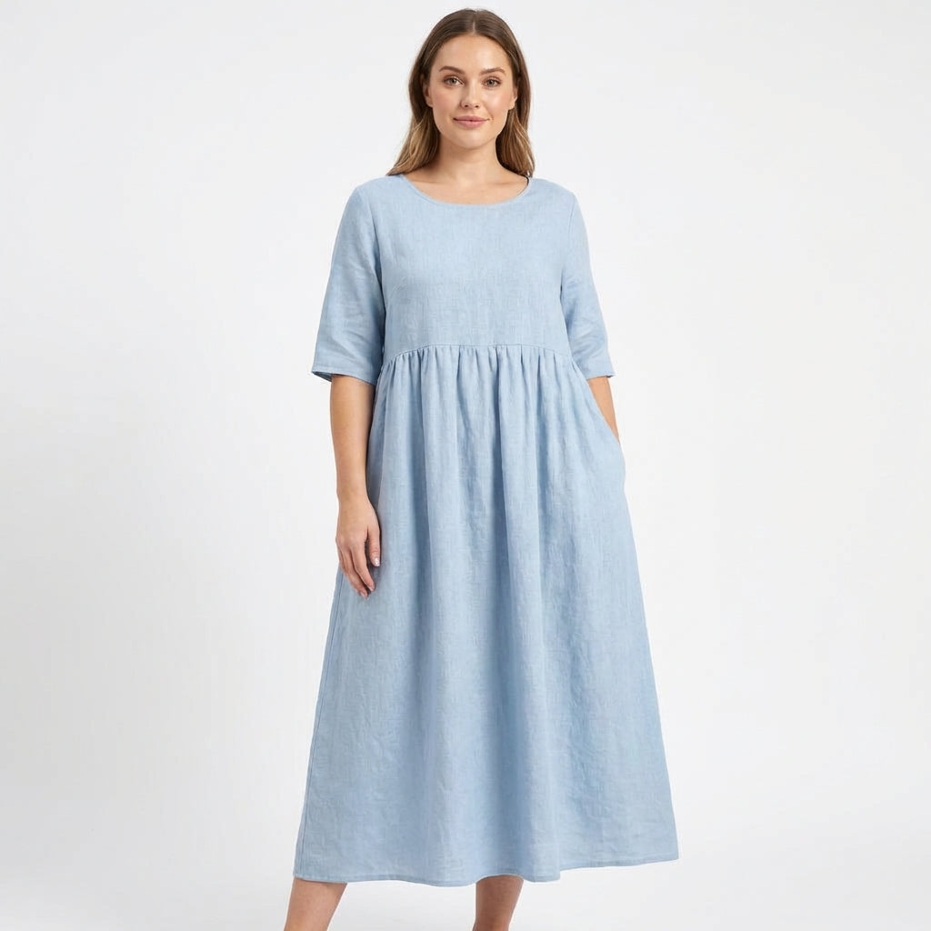 Vestido Midi Mujer Holgado Manga Media - Mavetta