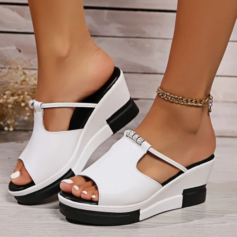 Sandalias Mujer Plataforma Tira en T Punta Abierta