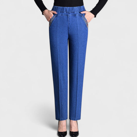Pantalones Vaqueros Mujer Elásticos Cintura Flexible Bolsillos - Mavetta