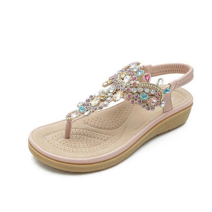 Sandalias Mujer Boho con Joya Diseño Elegante Confortables