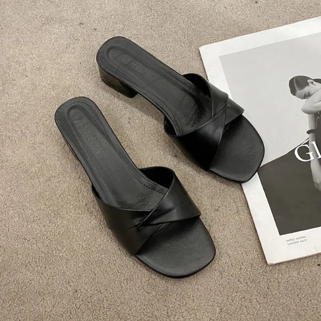 Sandalias Mujer Tacón Corto Verano Elegantes