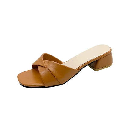 Sandalias Mujer Tacón Corto Verano Elegantes