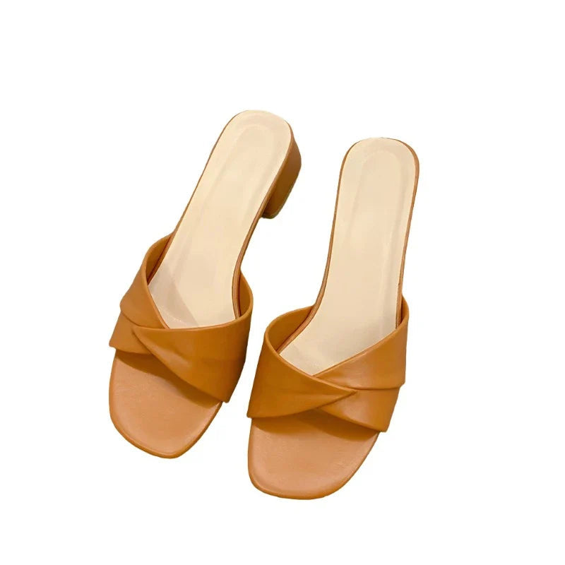 Sandalias Mujer Tacón Corto Verano Elegantes