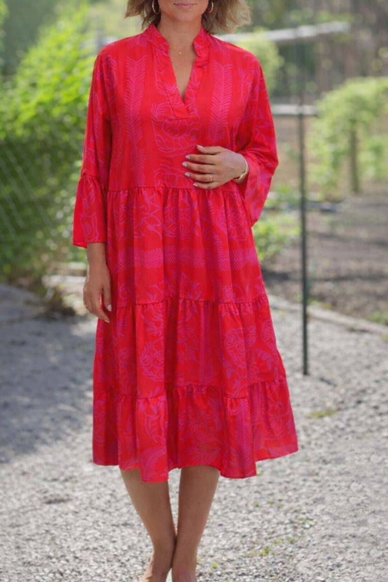 Clara | Vestido Midi Bohemio Casual de Corte Holgado para Mujer 1