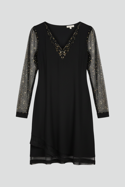 Vestido Cóctel Mujer Lentejuelas Cuello en V - Mavetta