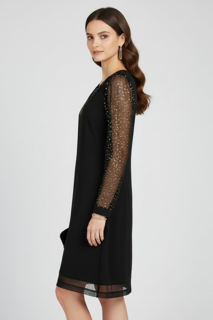 Vestido Cóctel Mujer Lentejuelas Cuello en V
