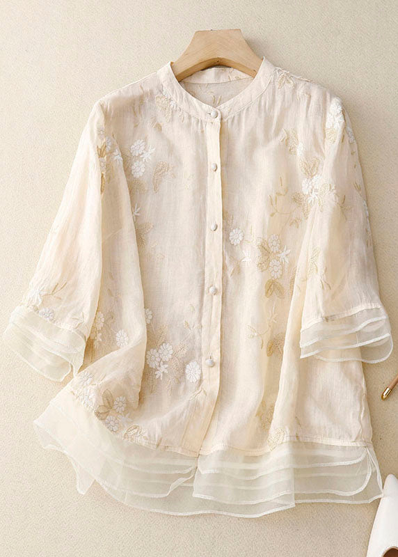 Blusa Mujer de Tela Ligera Estampado Floral Ajuste Moderno