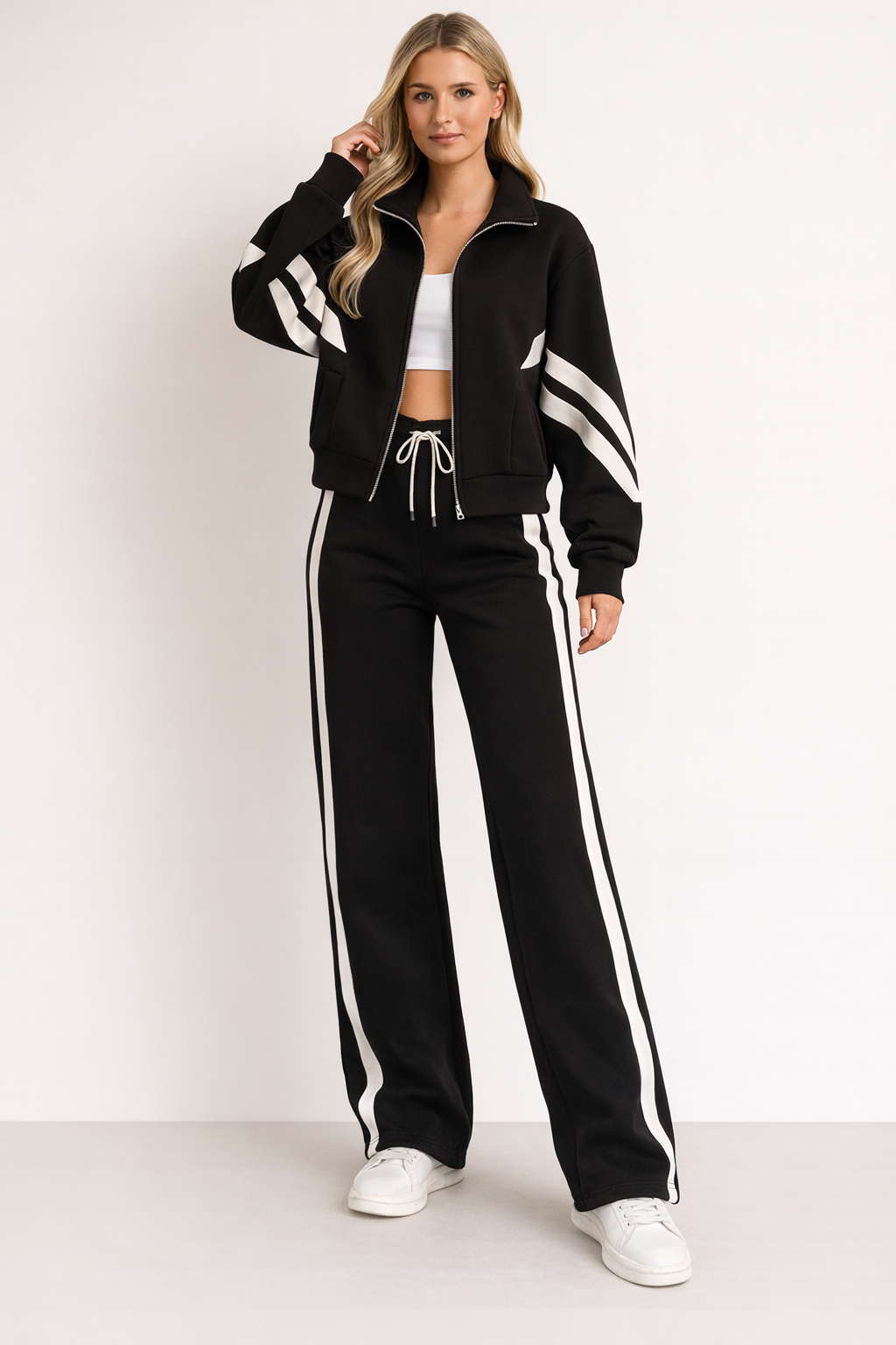 Conjunto chándal mujer de dos piezas chaqueta cremallera pantalón