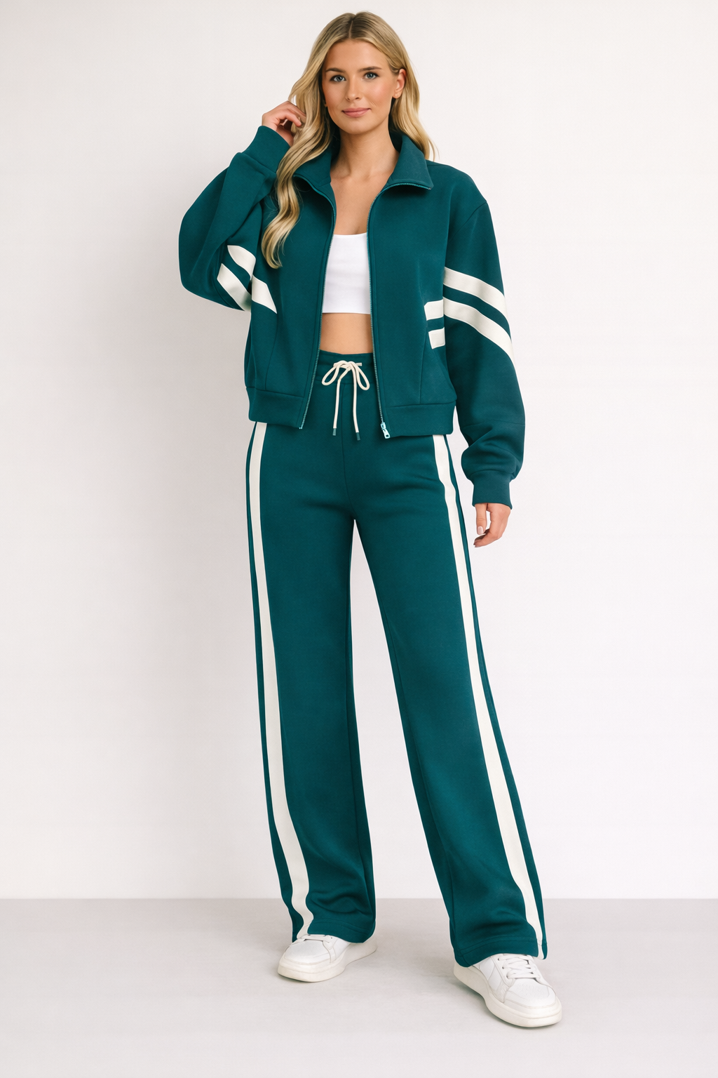 Conjunto chándal mujer de dos piezas chaqueta cremallera pantalón