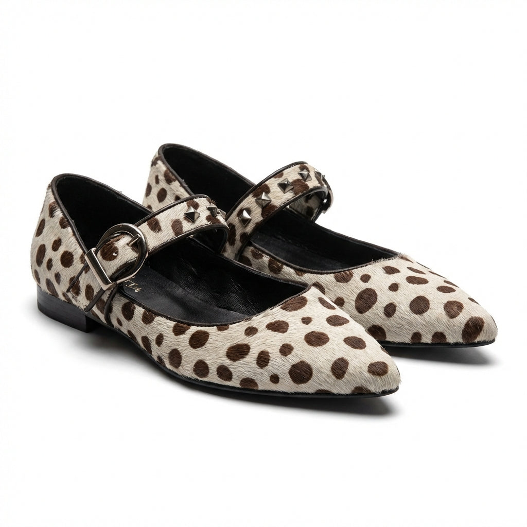 Mules Mujer Punta Hebilla Estampado Animal - Mavetta