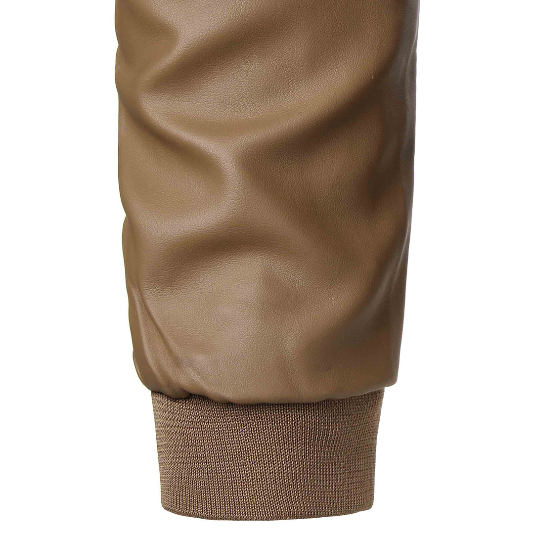 Chaqueta Bomber Hombre de Cuero Resistente Ajuste Clasico