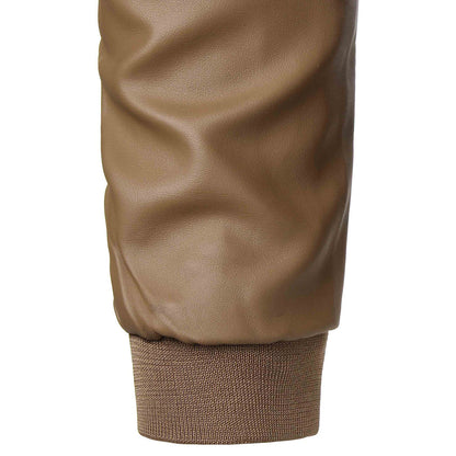 Chaqueta Bomber Hombre de Cuero Resistente Ajuste Clasico