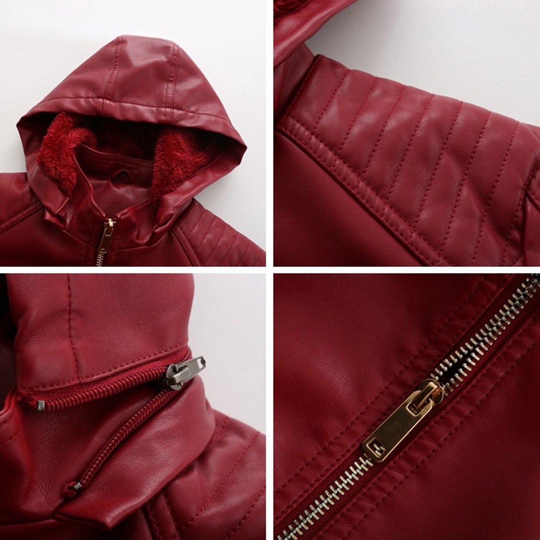 Chaqueta Mujer de Cuero Versátil Corte Ajustado