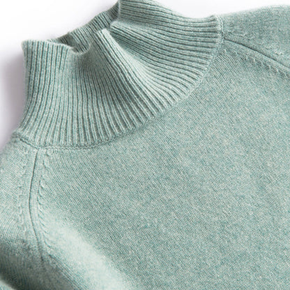 Jersey Mujer de Punto Suave Cuello Alto Elegante