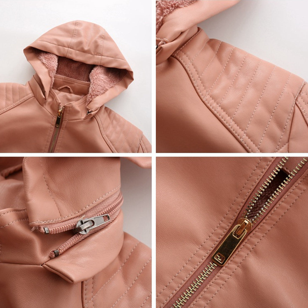 Chaqueta Mujer de Cuero Versátil Corte Ajustado