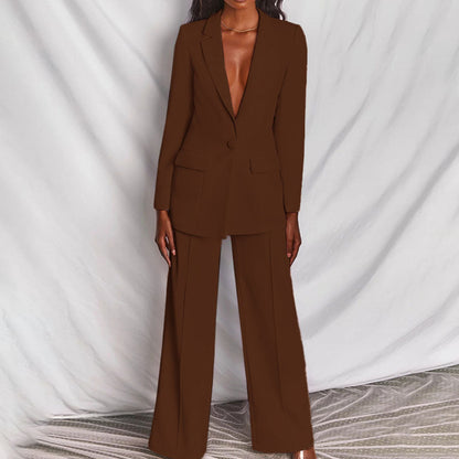 Conjunto Mujer de Dos Piezas Blazer y Pantalón Casual Elegante