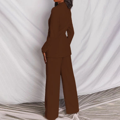 Conjunto Mujer de Dos Piezas Blazer y Pantalón Casual Elegante