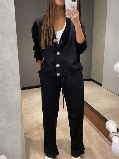 Conjunto Mujer de Punto Cárdigan y Pantalón Ajustado