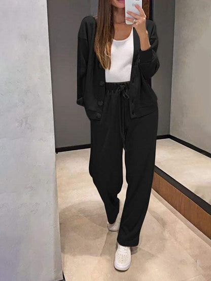 Conjunto Mujer de Punto Cárdigan y Pantalón Ajustado