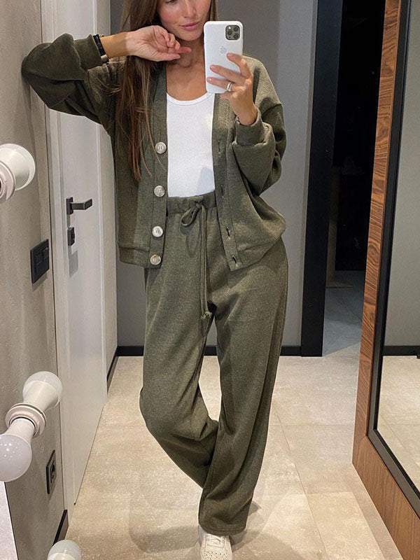 Conjunto Mujer de Punto Cárdigan y Pantalón Ajustado