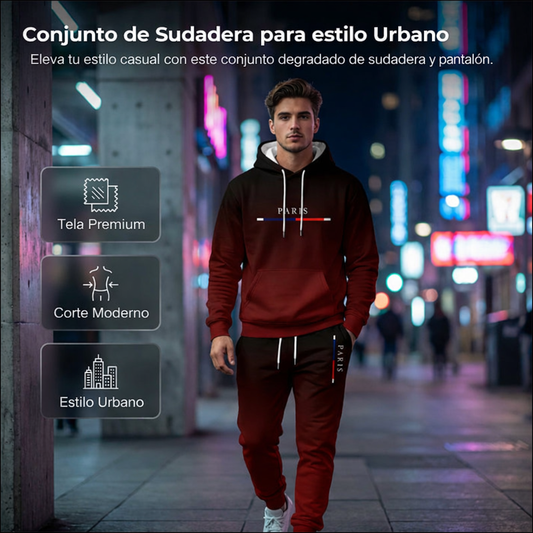 Conjunto deportivo hombre sudadera con capucha y pantalón jogger - Mavetta
