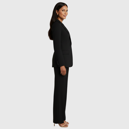 Conjunto Mujer Traje Formal Blazer Largo Estructurado Pantalón Recto