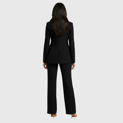 Conjunto Mujer Traje Formal Blazer Largo Estructurado Pantalón Recto