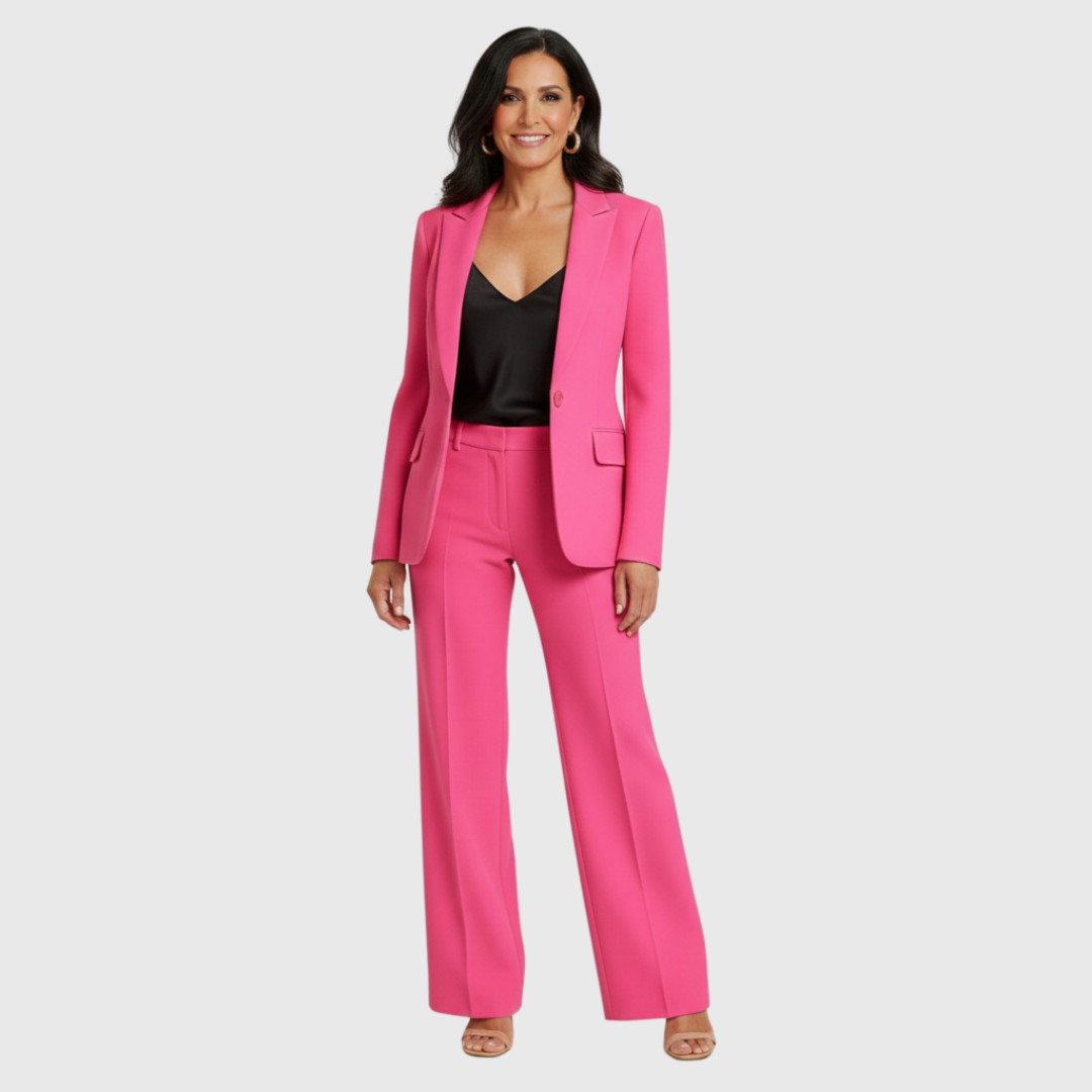 Conjunto Mujer Traje Formal Blazer Largo Estructurado Pantalón Recto