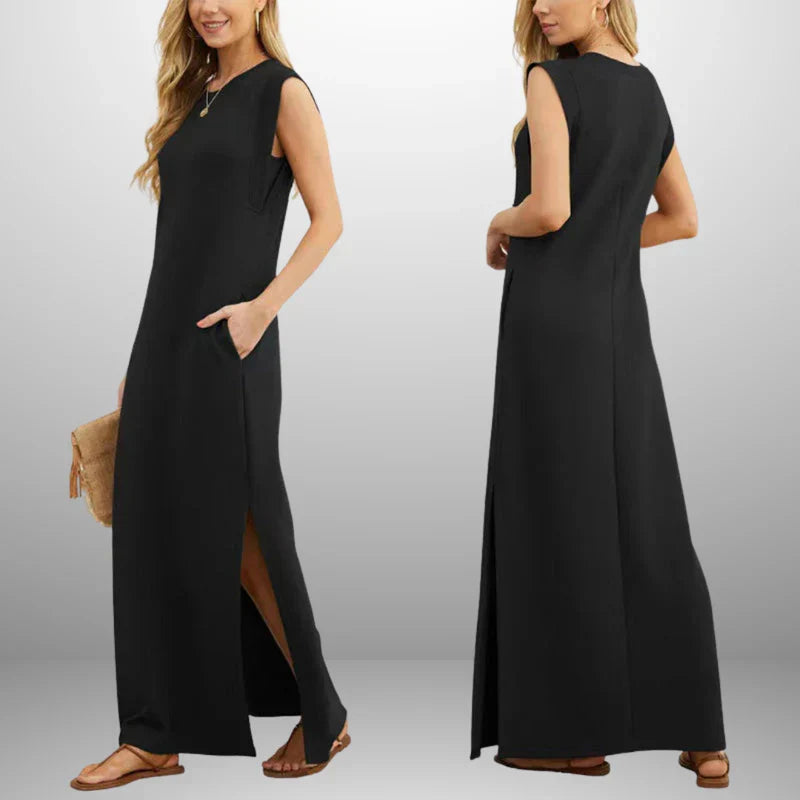 Vestido largo mujer fluido antiarrugas ligero verano viaje - Mavetta