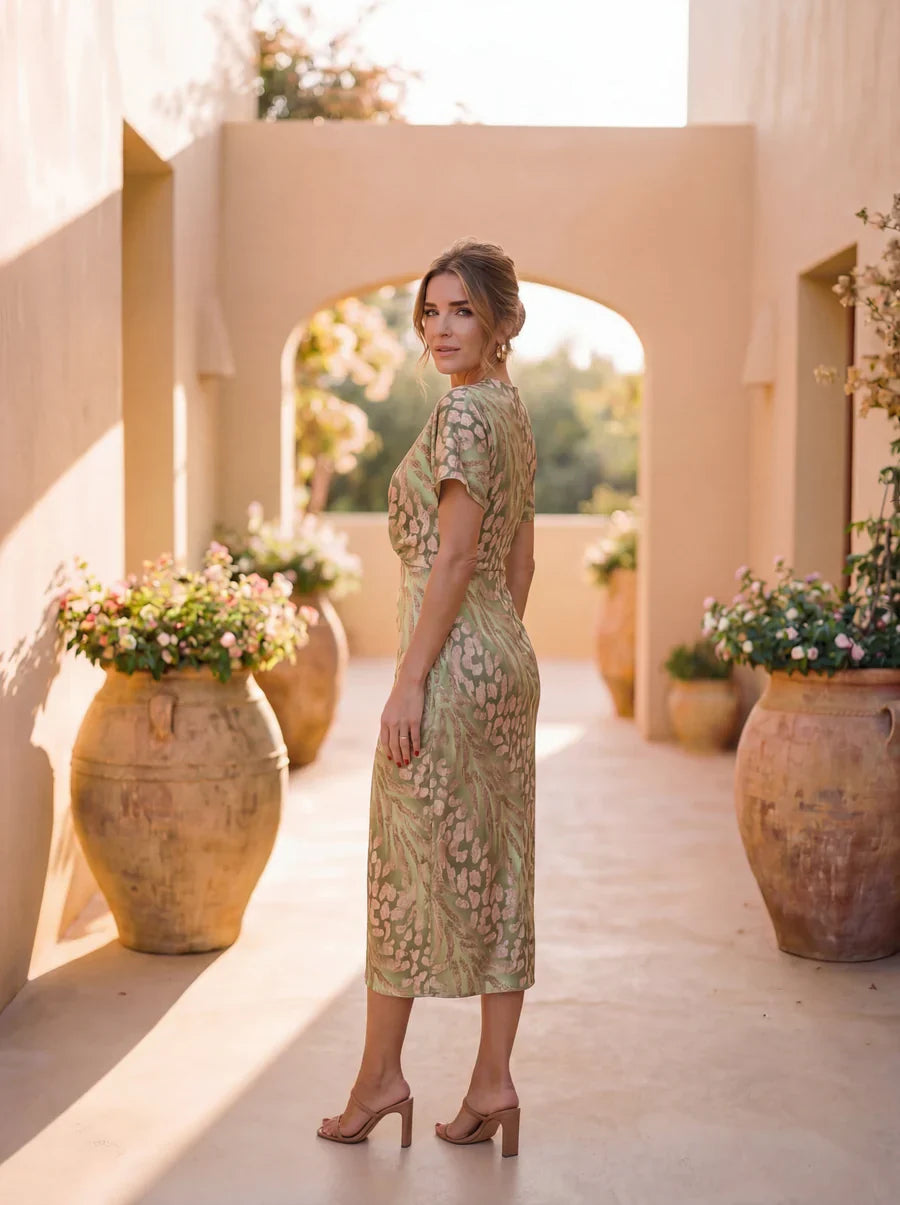 Vestido midi mujer corte recto