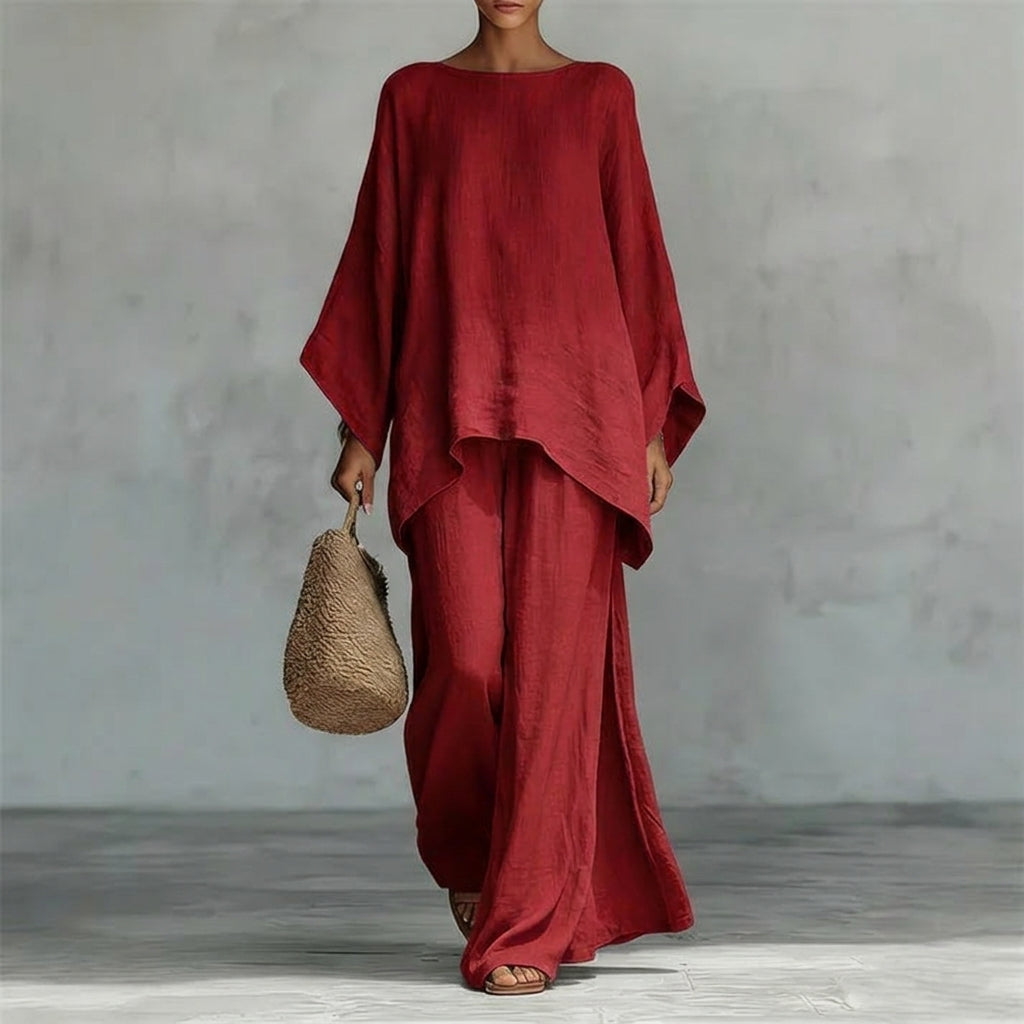 Conjunto Mujer Holgado Manga Larga y Pantalones Anchos
