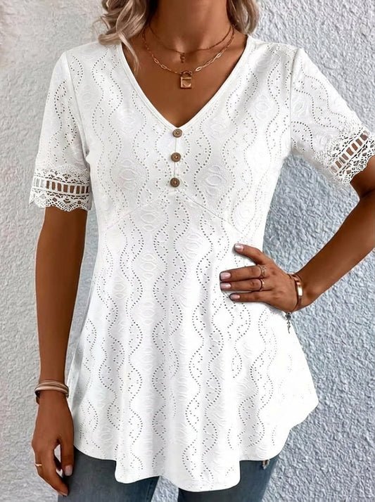 Blusa Mujer Calada Cuello en V - Mavetta